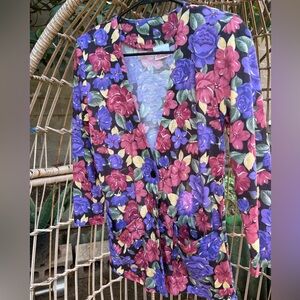 Vintage Avon Multicolor Floral Cardigan